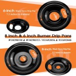 W10290350 W10290353 Range Stove Top Porcelain Drip Pans and MP22YA Electric Range Burner Element Unit Set Fit for Amana Electric Range Stove Burner Drip Pans Set by Fetechmate