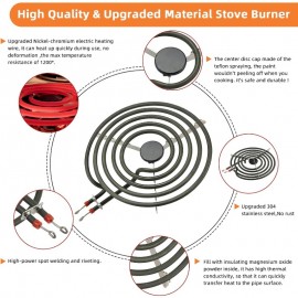 W10290350 W10290353 Range Stove Top Porcelain Drip Pans and MP22YA Electric Range Burner Element Unit Set Fit for Amana Electric Range Stove Burner Drip Pans Set by Fetechmate