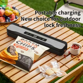 A Multifunctional Automatic Food Sealing Machine, Portable Vacuum Packaging Device with USB Charging, Featuring Snack Sealing And External Air Suction Capabilities, Ideal for Long-Term Preservation, Suitable for Home Kitchens And Outdoor Picnics