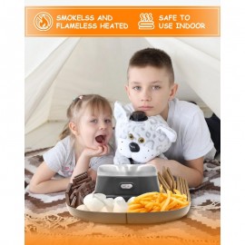 Electric S'mores Maker | Tabletop Indoor Flameless Marshmallow Roaster with 4 Roasting Sticks and 4 Trays, Movie Night Supplies