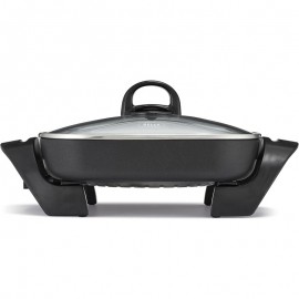 Electric Skillet and Frying Pan with Glass Lid - Nonstick PFOA/PTFE Free Cookware, Removable Heating Probe & Cool-Touch Handle, Dishwasher Safe, 12