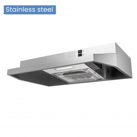 30-Inch Kitchen Range Hood for Under Cabinets, Convertible Between Ducted And Ductless, Made of Stainless Steel with LED Lights, Featuring a Two-Speed Exhaust Fan