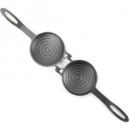 Compact Round Cast Iron Grilled Sandwich & Pie Maker with Single-Side - Portable for Pancakes, Burgers, Pizza - Even Distribution, Cast Iron, Ideal for, Camping, Picnics (No detached