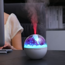 New Creative Small Desktop Humidifier with Starry Sky Projection and Colorful Ambient Effects | Ultrasonic, Quiet Operation, Portable, USB Powered, Ideal for Home and Office Use