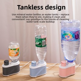 Portable Essential Oil Diffuser with Mineral Water Bottle Tank - USB- Diffusers Suitable for Home, Travel, Office - Quiet Operation, Low Voltage (<36V), Top-Fill Design & Auto Shut-Off (Grey/Blue)