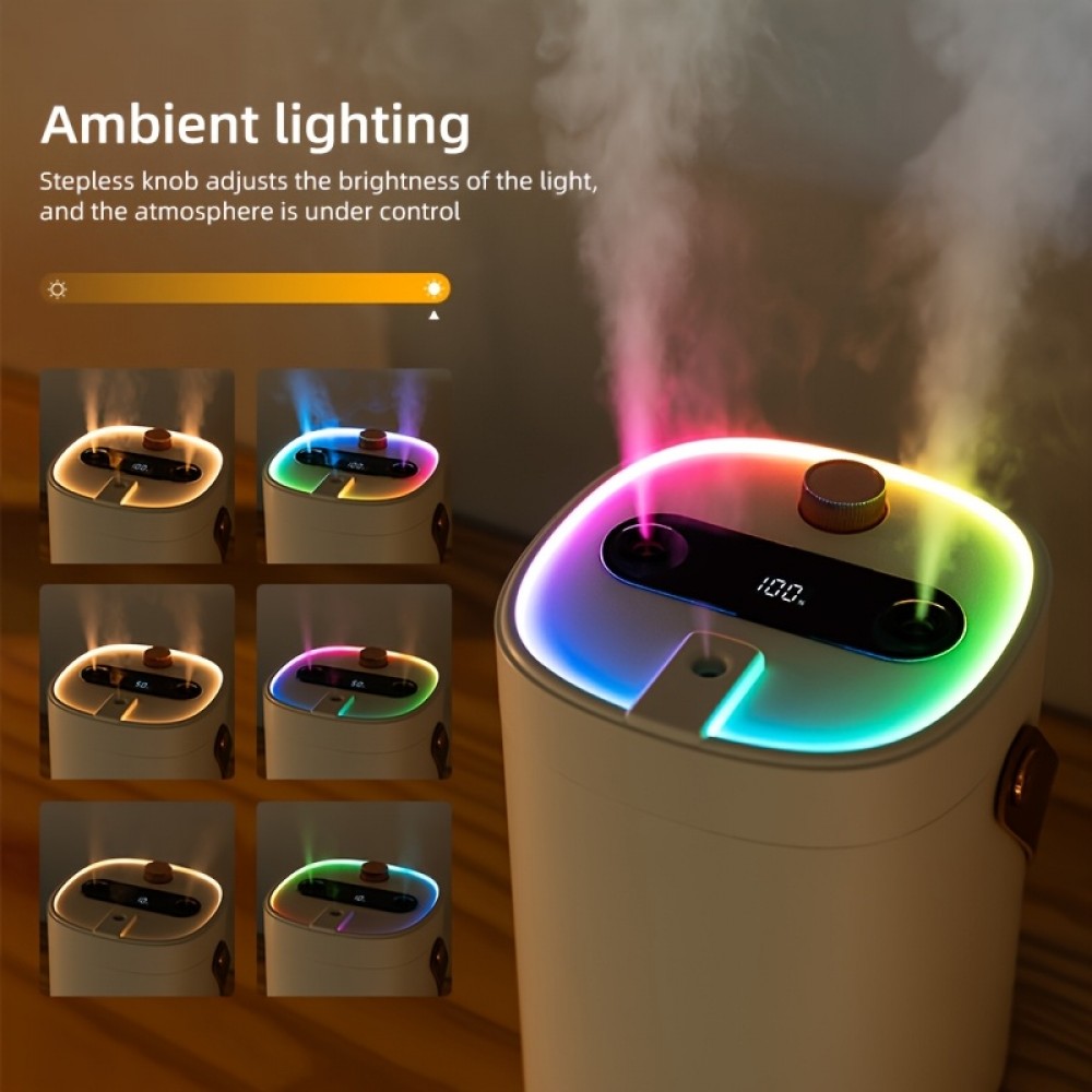 1pc Bedroom Large Room Essential Oil Diffuser And Humidifier with RGB Ambient Light (67.63oz) Cold Mist Top Timer for Entire House, Quick Home Humidifier, Bedroom Humidifier, Stylish Diffuser, Usb-Powered Humidifier for Office