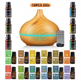 18.6oz Aromatherapy Humidifier Diffuser | Cool Mist with 7 Colors Light, Remote Control, USB Powered, Essential Oil Compatible, Nightlight Feature