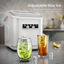 Ice Maker Countertop, Self-Cleaning Ice Machine with Ice Scoop and Basket, 26lbs/ 24h, 2 Sizes of Ice, for Home, Kitchen, Party