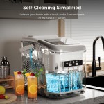 Ice Maker Countertop, Self-Cleaning Ice Machine with Ice Scoop and Basket, 26lbs/ 24h, 2 Sizes of Ice, for Home, Kitchen, Party
