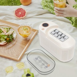 Ice Maker, 120W Mini Countertop Ice Maker, Compact Ice Machine for Home Car Travel for Home Kitchens, Restaurants, Bars, Hotels(White), Small Ice Maker Machine, Ice Maker with Handle, Ice Maker Machine Countertop, Portable Ice Maker