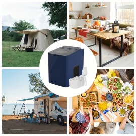 Ice Maker Countertop, 9 Cubes Ready In 7 Mins, 20lbs In 24Hrs, 2 Sizes Of Bullet Ice, Self-Cleaning Ice Machine With Ice Scoop And Basket For Home Kitchen