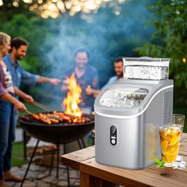 Countertop Ice Machine, with a 1.5 Liter Removable Water Tank, 24 Hours Timer, Automatic Cleaning Function, Up to 35 Pounds of Ice Every Day, 9/ 6-13 Minutes, Portable Ice Maker, Summer Is Cool, Smoothies, Visible Cistern, Holiday Gifts, Outdoor
