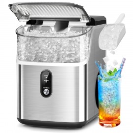 Countertop Ice Machine, with a 1.5 Liter Removable Water Tank, 24 Hours Timer, Automatic Cleaning Function, Up to 35 Pounds of Ice Every Day, 9/ 6-13 Minutes, Portable Ice Maker, Summer Is Cool, Smoothies, Visible Cistern, Holiday Gifts, Outdoor