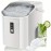 Nugget Ice Maker Countertop with Handle - 35Lbs/Day Soft Chewable Pebble Ice, Self-Cleaning Function, Includes Scoop & Basket - Compact Design for Home, Office, Kitchen, Halloween & Christmas Parties, Chewable Ice Maker
