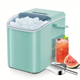 Countertop Ice Maker, Nugget Portable Ice Machine, 9 Bullet Ice Cubes In 6 Mins, 26.6lbs In 24Hrs Self-Cleaning with Handle, Basket, Scoop for Home, Kitchen/Party/Camping/RV, Ice Maker with Handle, Ice Maker Machine Countertop, Large Capacity Ice Ma