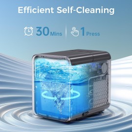 Ice Maker Machine 9 Cubes In 6 Mins 2 Sizes Of Bullet Ice For Home Kitchen Camping RV, Smart Touch Low Noise Home Travelling Portable, Self-Cleaning Ice Machine 26.5lbs In 24Hrs