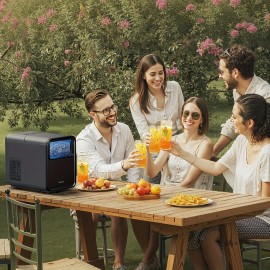 Ice Maker Machine 9 Cubes In 6 Mins 2 Sizes Of Bullet Ice For Home Kitchen Camping RV, Smart Touch Low Noise Home Travelling Portable, Self-Cleaning Ice Machine 26.5lbs In 24Hrs