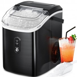 35Lbs Nugget Ice Maker And 27Lbs Bullet Ice Maker, Soft Chewable Crushed Ice Maker Machine, Portable Ice Maker Countertop, 9 Bullet Ice Cubes In 6-9 Mins, Auto-Cleaning Portable Ice Maker With Basket And Scoo, For Home/Kitchen/Camping/RV