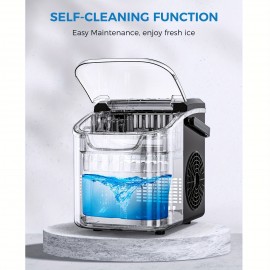 35Lbs Nugget Ice Maker And 27Lbs Bullet Ice Maker, Soft Chewable Crushed Ice Maker Machine, Portable Ice Maker Countertop, 9 Bullet Ice Cubes In 6-9 Mins, Auto-Cleaning Portable Ice Maker With Basket And Scoo, For Home/Kitchen/Camping/RV