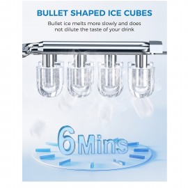 35Lbs Nugget Ice Maker And 27Lbs Bullet Ice Maker, Soft Chewable Crushed Ice Maker Machine, Portable Ice Maker Countertop, 9 Bullet Ice Cubes In 6-9 Mins, Auto-Cleaning Portable Ice Maker With Basket And Scoo, For Home/Kitchen/Camping/RV