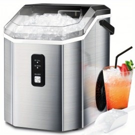35Lbs Nugget Ice Maker And 27Lbs Bullet Ice Maker, Soft Chewable Crushed Ice Maker Machine, Portable Ice Maker Countertop, 9 Bullet Ice Cubes In 6-9 Mins, Auto-Cleaning Portable Ice Maker With Basket And Scoo, For Home/Kitchen/Camping/RV