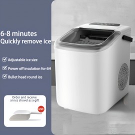 Countertop Ice Maker Machine - 9 Cubes in 7 Mins, 20lbs/24Hrs, 2 Sizes Bullet Ice, Self-Cleaning with Scoop & Basket, 115V US Plug for Home, Kitchen, Parties, Ice Maker Machine for Countertop