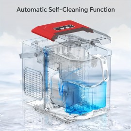 Ice Machines Makers Countertop, Ice Machine With Handle, 26Lbs In 24Hrs, 9 Cubes Ready In 6 Mins, Self-Cleaning Portable Ice Maker, 2 Sizes Of Bullet Ice Cubes For Home And Office Commercial