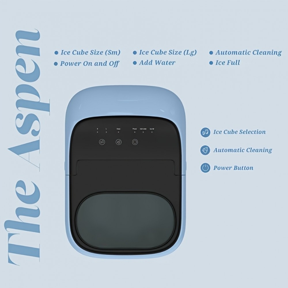 Portable Countertop Ice Maker Machine with Fast Ice Making, Large Capacity Bullet Ice Production, Compact Ice Maker Suitable for Home, Kitchen, Office, Camping - with Basket & Scoop, Ideal Gift for Men & Women