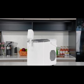 Countertop Ice Maker Machine with Handle | 26lbs Per Day, 9 Ice Cubes Ready in 6 Minutes, Auto Cleaning, Portable with Basket and Scoop for Home Kitchen Camping RV