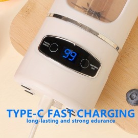 2-in-1 Multifunctional Juicer Cup with 12 Stainless Steel Blades, Powerful Motor for Quick Juicing, Portable and Convenient for Kitchen or Outdoor Use, Type-C Fast Charging, Long Battery Life