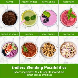 Kitchen Mixer, Smoothie Blender with 2400W/1000W Powerful Motor and Grinder Combo, 25000 RPM, 68oz (Approx. 1.9kg) BPA-Free Jug Included, 2 Containers for Countertop Use – Perfect Ice Crushing & Juicing