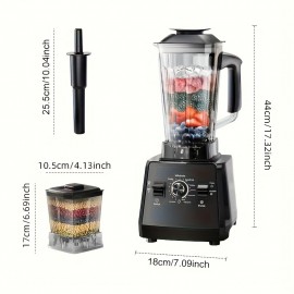Kitchen Mixer, Smoothie Blender with 2400W/1000W Powerful Motor and Grinder Combo, 25000 RPM, 68oz (Approx. 1.9kg) BPA-Free Jug Included, 2 Containers for Countertop Use – Perfect Ice Crushing & Juicing