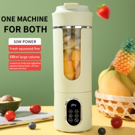 [Smart Juicer Cup] 530ml Large Capacity Smart One-Touch Juicer Cup | 12 Blades & 50W High Power, Auto-Cleaning with Water, USB Rechargeable, Food-Safe ABS Material, Non-Slip Base, Efficient & Fast Nutrition Manager