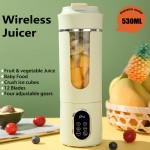 Hilton Cordless Blender with 12 Blades - USB-Powered Portable Blender, 18oz Cup, Powerful 21000 RPM Motor, Digital Display, Compact Personal Blender for Smoothies, Shakes, Fruit Juice, Ice - Ideal for Home, Travel, Gym, Office - Perfect Christmas Gi