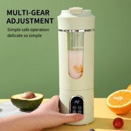 Hilton Cordless Blender with 12 Blades - USB-Powered Portable Blender, 18oz Cup, Powerful 21000 RPM Motor, Digital Display, Compact Personal Blender for Smoothies, Shakes, Fruit Juice, Ice - Ideal for Home, Travel, Gym, Office - Perfect Christmas Gi