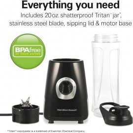 Go Sport Portable Blender with 20oz Tritan Jar & 600W Motor - /Plug- (No Required), Powerful Blending for Smoothies/Protein Shakes, Dishwasher- Travel Jar & Blades, for /Gym/On-the-Go, Black