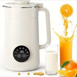 All-in-One Soy/Nut Milk Machine - 34oz Auto-Cleaning Juicer, Boil-Free Wall Breaking, Temp Adjustable, 1-Touch Operation, Stainless Steel Design for Home Kitchen