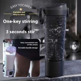 Portable USB Rechargeable Electric Blender Cup • Convenient Fitness Sports Water Cup • Automatically Brew Protein Powder, Milkshakes, Coffee • Suitable for Home, Gym, Outdoor