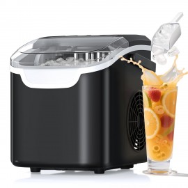Countertop Ice Machine, with a 1.5 Liter Removable Water Tank, 24 Hours Timer, Automatic Cleaning Function, Up to 35 Pounds of Ice Every Day, 9/ 6-13 Minutes, Portable Ice Maker, Summer Is Cool, Smoothies, Visible Cistern, Holiday Gifts, Outdoor